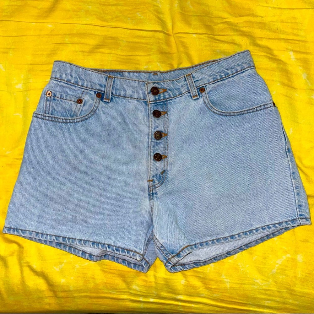 Vintage Levi’s button fly denim shorts